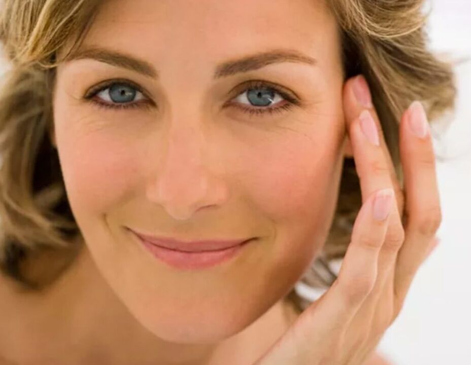 beautiful woman rejuvenates face skin